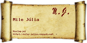 Mile Júlia névjegykártya